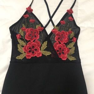 🌹 Black dress with Rose detail 🌹